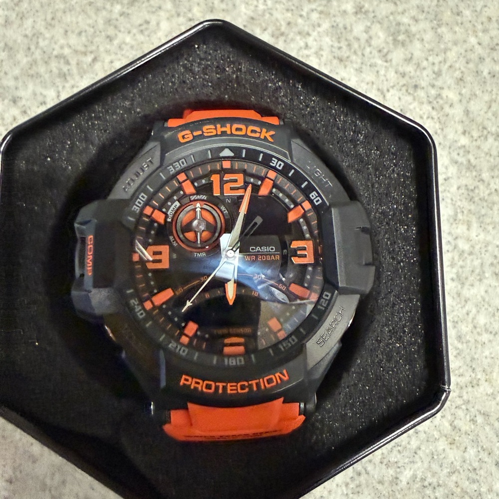 Casio G-Shock Black and Orange Watch
